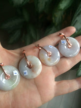 Load image into Gallery viewer, 26-27mm Type A 100% Natural green/orange/purple Jadeite Jade Safety Guardian Button donut Pendant group AC21
