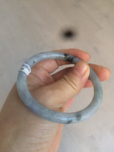 Load image into Gallery viewer, 54.6mm certified 100% Natural green/purple/gray Jadeite + albite Jade bangle AM35-1538