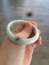 Load image into Gallery viewer, 52.2mm Certified Type A 100% Natural green/white Jadeite Jade oval bangle R69-0730