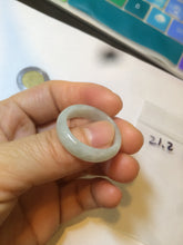 Load image into Gallery viewer, 21.2mm/size 11 3/4 100% natural type A icy watery green/white/yellow jadeite jade band ring G105- 11 3/4
