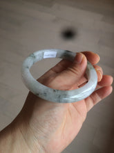 Load image into Gallery viewer, 61mm Certified Type A 100% Natural green/white with green floating flowers jadeite Jade bangle D90-7162
