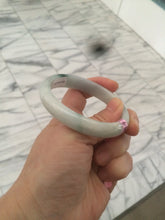 Load image into Gallery viewer, 52.2mm Certified Type A 100% Natural green/white Jadeite Jade oval bangle R69-0730
