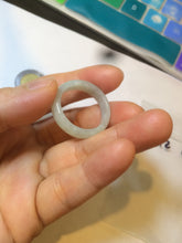 Load image into Gallery viewer, 21.2mm/size 11 3/4 100% natural type A icy watery green/white/yellow jadeite jade band ring G105- 11 3/4