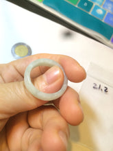 Load image into Gallery viewer, 21.2mm/size 11 3/4 100% natural type A icy watery green/white/yellow jadeite jade band ring G105- 11 3/4