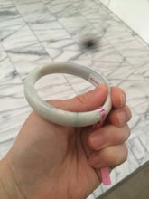 Load image into Gallery viewer, 52.2mm Certified Type A 100% Natural green/white Jadeite Jade oval bangle R69-0730