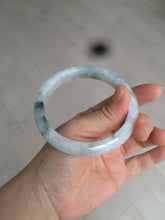 Load image into Gallery viewer, 61mm Certified Type A 100% Natural green/white with green floating flowers jadeite Jade bangle D90-7162