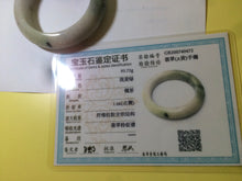 Load image into Gallery viewer, 56.1mm Certified 100% natural type A green/very light pink/yellow chubby jadeite jade bangle Z44-0472