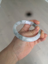 Load image into Gallery viewer, 61mm Certified Type A 100% Natural green/white with green floating flowers jadeite Jade bangle D90-7162