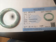Load image into Gallery viewer, 54.5mm Type A 100% Natural sunny green/white Jadeite Jade bangle AT29-2409