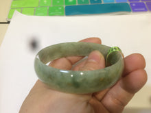 Load image into Gallery viewer, 52.5mm certified Type A 100% Natural green/brown thin Jadeite Jade bangle Q64-3805