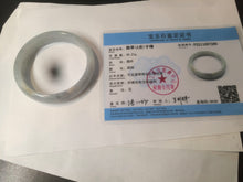 Load image into Gallery viewer, 56.6mm Certified type A 100% Natural watery light green/gray Jadeite Jade bangle J105-7280