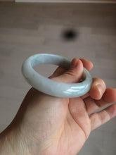 Load image into Gallery viewer, 57mm Certificated Type A 100% Natural green/white oval jadeite jade bangle D89-7164