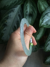 Load image into Gallery viewer, 57.5mm Certified Type A 100% Natural icy green/white super thin style Jadeite bangle AE10-0423