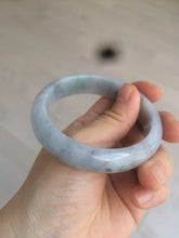 Load image into Gallery viewer, 57.4mm certified Type A 100% Natural light green/purple/gray Jadeite Jade bangle AM39-0734