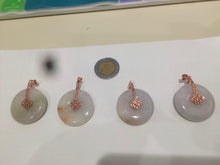 Load image into Gallery viewer, 26-27mm Type A 100% Natural green/orange/purple Jadeite Jade Safety Guardian Button donut Pendant group AC21