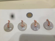 Load image into Gallery viewer, 26-27mm Type A 100% Natural green/orange/purple Jadeite Jade Safety Guardian Button donut Pendant group AC21