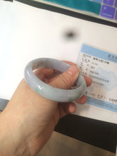 Load image into Gallery viewer, 57.4mm certified Type A 100% Natural light green/purple/gray Jadeite Jade bangle AM39-0734