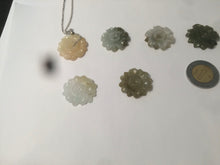 Load image into Gallery viewer, 21-22mm Type A 100Natural 3D green/brown/black jadeite Jade flower Pendant necklace AQ55 (add-on item)