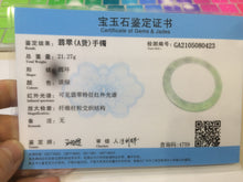 Load image into Gallery viewer, 57.5mm Certified Type A 100% Natural icy green/white super thin style Jadeite bangle AE10-0423