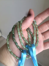 Load image into Gallery viewer, 100% natural green/white Icy watery type A jadeite jade olive+ancient Chinese coin/four-leaf clover bead bracelet AS32