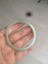 Load image into Gallery viewer, 52mm type A 100% Natural icy watery light green/yellow thin flat style Jadeite Jade bangle U121-0758