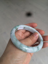 Load image into Gallery viewer, 57.5 mm Certified Type A 100% Natural green/purple with floating green flowers Jadeite Jade bangle X83-9560