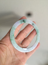 Load image into Gallery viewer, 57mm certified 100% natural Type A sunny green/purple slim flat style jadeite jade bangle AC68-4575