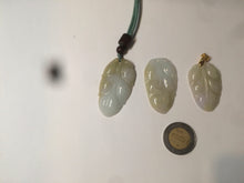 Load image into Gallery viewer, 100% natural type A yellow/purple jadeite jade leaf pendant necklace group AQ58