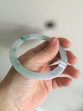 Load image into Gallery viewer, 57mm certified 100% natural Type A sunny green/purple slim flat style jadeite jade bangle AC68-4575