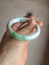 Load image into Gallery viewer, 50mm Certified Type A 100% Natural sunny green/white Jadeite Jade bangle AF60-0755
