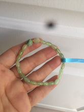 Load image into Gallery viewer, 100% natural green/white Icy watery type A jadeite jade olive+ancient Chinese coin/four-leaf clover bead bracelet AS32