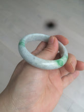 Load image into Gallery viewer, 50mm Certified Type A 100% Natural sunny green/white Jadeite Jade bangle AF60-0755