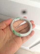 Load image into Gallery viewer, 50mm Certified Type A 100% Natural sunny green/white Jadeite Jade bangle AF60-0755