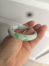 Load image into Gallery viewer, 50mm Certified Type A 100% Natural sunny green/white Jadeite Jade bangle AF60-0755