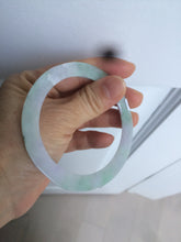 Load image into Gallery viewer, 57.5mm certified Type A 100% Natural sunny green/purple thin flat style Jadeite jade bangle AR19-4577