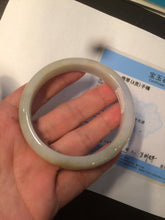 Load image into Gallery viewer, 55.3mm certified Type A 100% Natural green/yellow Jadeite Jade bangle Y114-0412