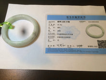 Load image into Gallery viewer, 54.6mm certified type A 100% Natural green/white Jadeite Jade bangle L129-4939