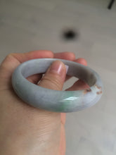 Load image into Gallery viewer, 54.2mm 100% natural type A certified light green/purple/red (FU LU SHOU, 福禄寿) jadeite jade bangle AM35-0063