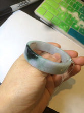 Load image into Gallery viewer, 52.5mm certified Type A 100% Natural s dark green/purple square Jadeite Jade bangle L131-0401
