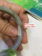 Load image into Gallery viewer, 55.1mm Certified Type A 100% Natural green/white Jadeite Jade bangle Q69-8395