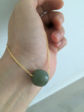 Load image into Gallery viewer, 12.7x13.6mm Type A 100% Natural dark green/blue/gray nephrite Jade vintage style bead pendant necklace HT47