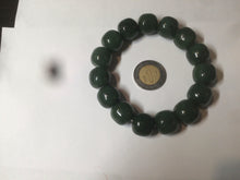 Load image into Gallery viewer, 卖了 14x13mm 100% Natural dark green/yellow/black vintage style nephrite Jade bead bracelet HF26