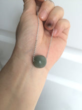 Load image into Gallery viewer, 12.7x13.6mm Type A 100% Natural dark green/blue/gray nephrite Jade vintage style bead pendant necklace HT47