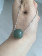 Load image into Gallery viewer, 12.7x13.6mm Type A 100% Natural dark green/blue/gray nephrite Jade vintage style bead pendant necklace HT47