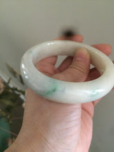 Load image into Gallery viewer, Certified 100% natural 57mm beige/sunny green chubby jadeite jade bangle B1-0466