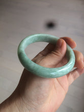 Load image into Gallery viewer, 56.4mm certified Type A 100% Natural sunny green Jadeite Jade bangle U126-2490
