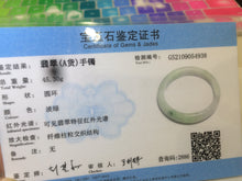 Load image into Gallery viewer, 54.6mm certified type A 100% Natural green/white Jadeite Jade bangle U61-4938