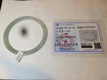 Load image into Gallery viewer, 57.5mm Certified Type A 100% Natural icy light green super thin style Jadeite bangle L137-8304