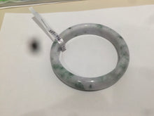 Load image into Gallery viewer, 57.5 mm Certified Type A 100% Natural green/purple with floating green flowers Jadeite Jade bangle X83-9560