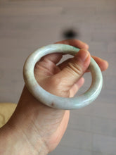 Load image into Gallery viewer, 57mm certified Type A 100% Natural sunny green/white/purple/brown(FU LU Shou) round cut Jadeite Jade bangle AF78-8925
